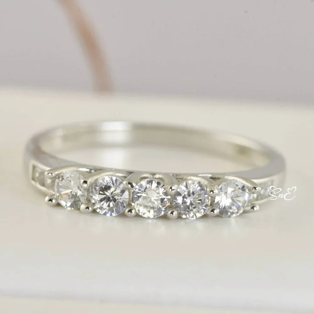 NEW 3 STONE REAL 925 PRINCESS DIAMOND CUT WEDDING RINGS ENGAGEMENT RING